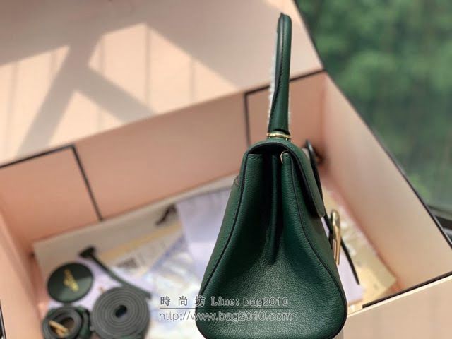 DELVAUX女包 春夏新款 Brillant系列手袋 進口牛皮 德爾沃女手提包 DS0028 翡翠綠 Delvaux單肩斜挎包  fcs1356